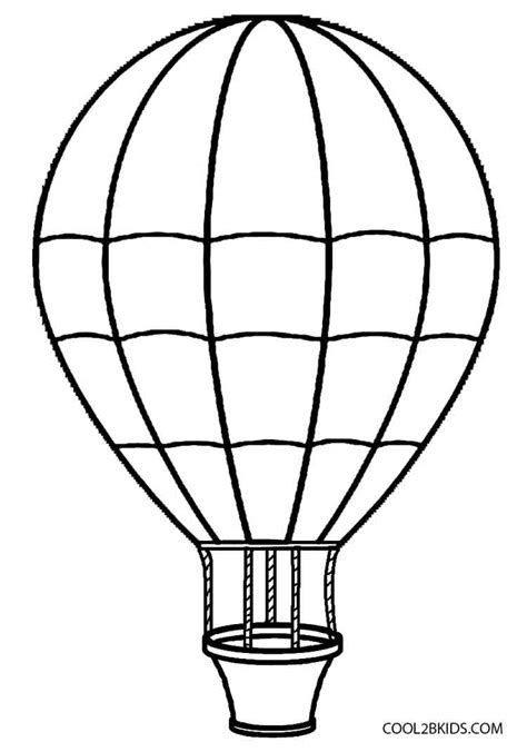easy coloring page hot air balloon